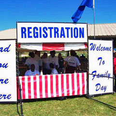 Registration Tent / Booth at the Company Picnic