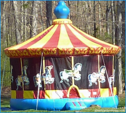 carousel castle, carousel bouncer, carousel jumper, carousel moonwalk