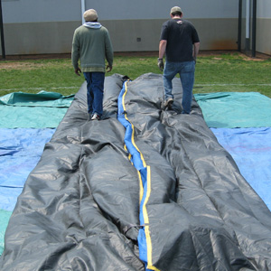 Walking out air on an Inflatable, deflating