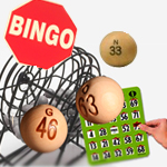 bingo cards, bingp master card, bingo balls, bingo cage