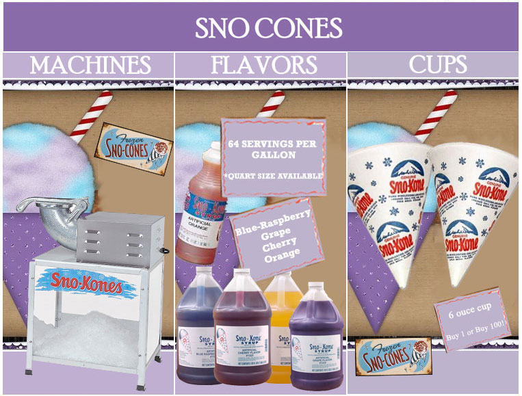 sno cone supplies, sno cone machine rentals